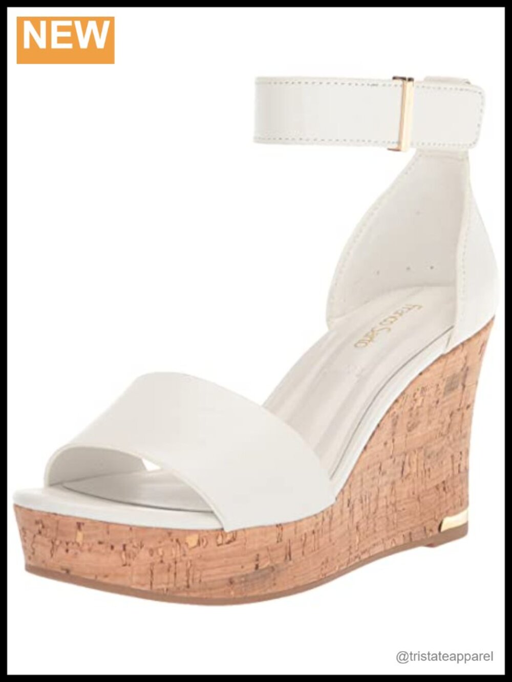 Women's Leather Cork Wedge Platform Sandals Ankle Strap Open Toe Comfort Wedge